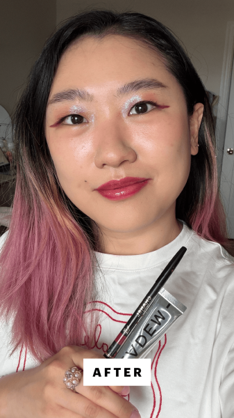 Han after applying the Chanel Lip Liner in Berry Eadem Le Chouchou in Bissap Glaze Combo